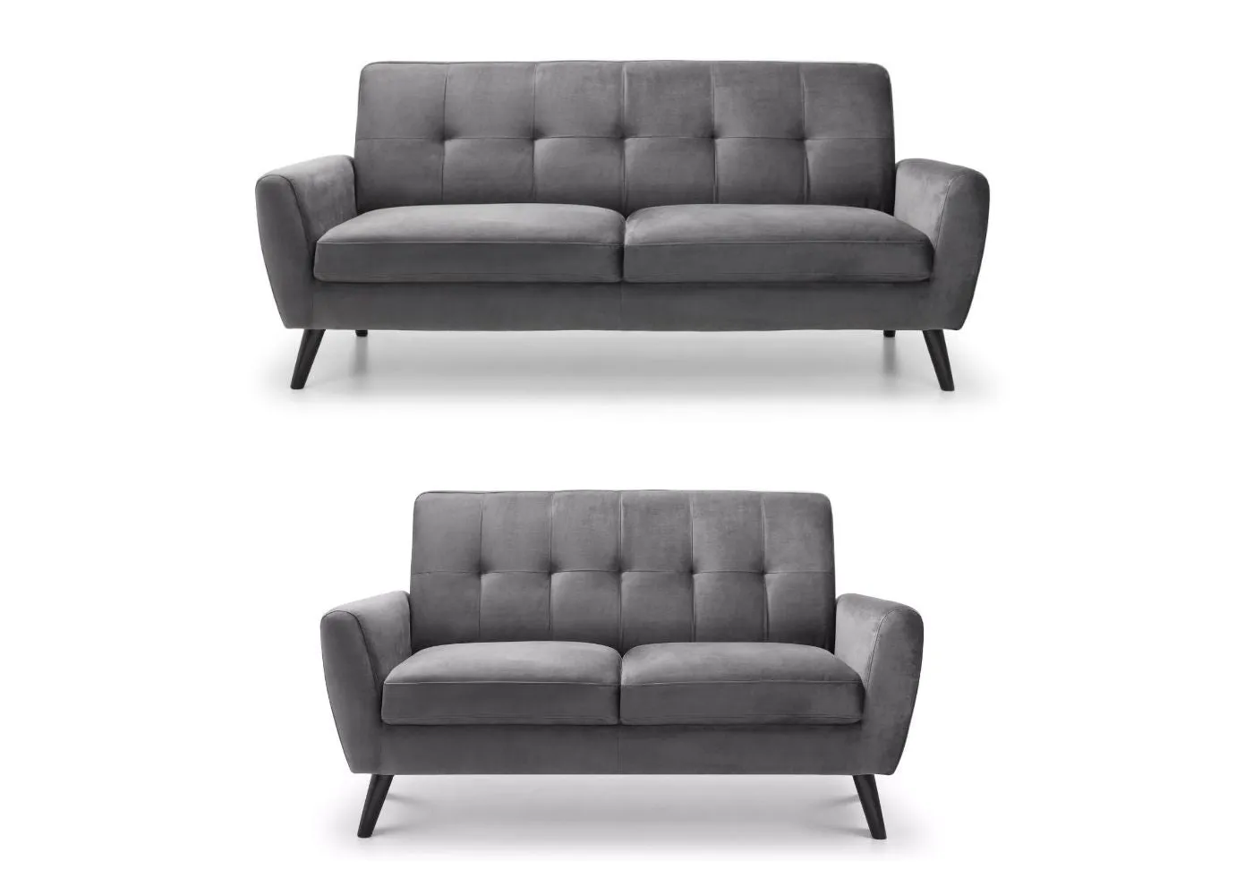 Monza Grey Velvet Sofa Range by Julian Bowen