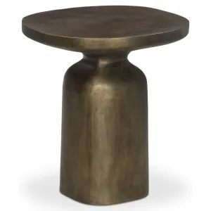 Odessa End Table, Textured Aged Brass