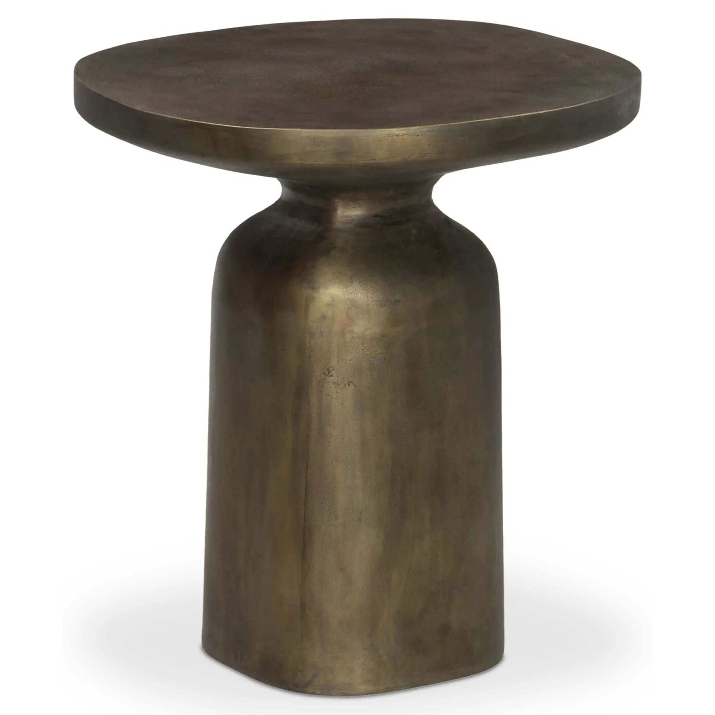 Odessa End Table, Textured Aged Brass