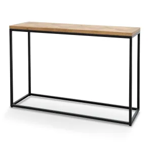 Percy Console Table - European Knotty Oak and Peppercorn