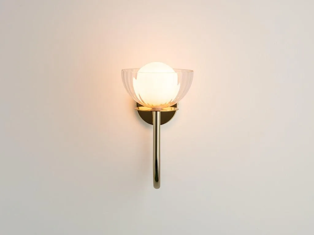 Ribbed Glass Wall Light