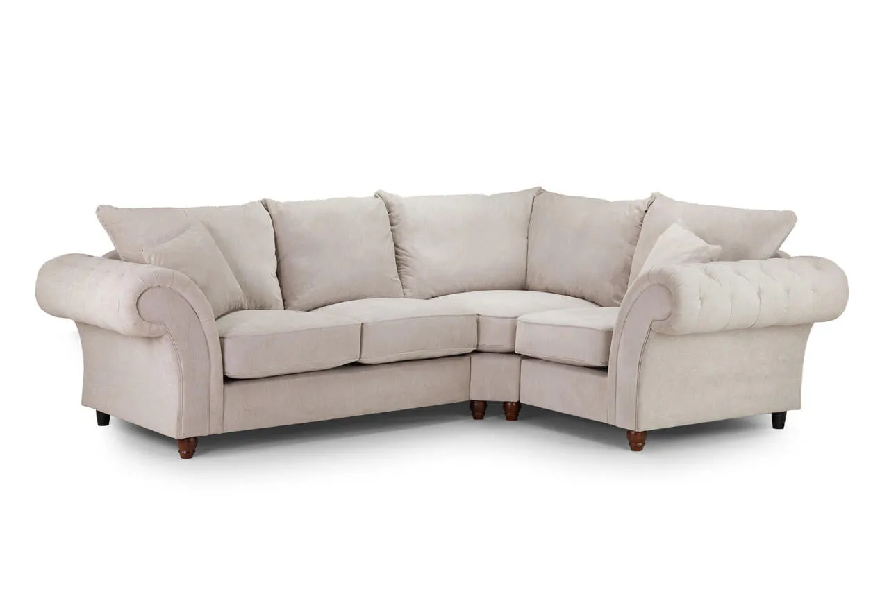 Richmond Fullback Sofa - Stone Right Hand Facing Corner - 270 x 210 CM