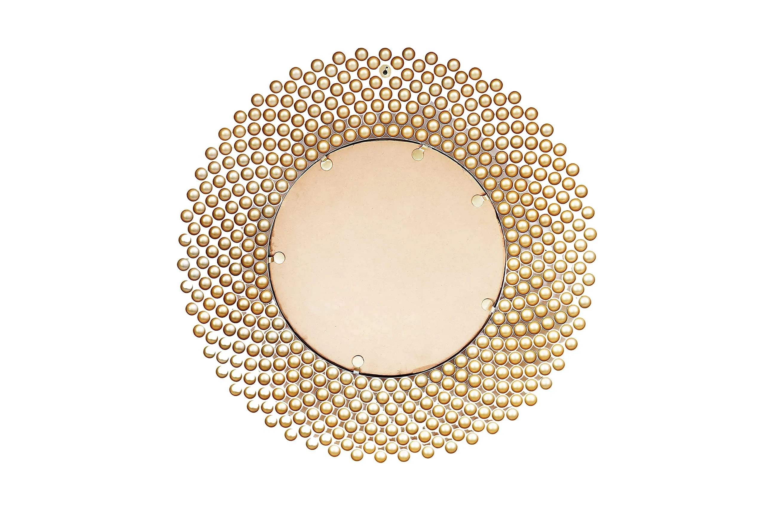 sairow Luxury Wonderful Metal Round Wall Mirror in Colour for Home Decoration- (Gold)