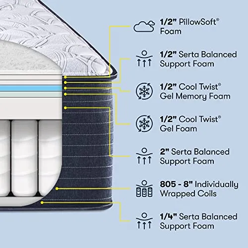 Serta - 13" Clarks Hill Elite Firm King Mattress, Comfortable, Cooling, Supportive, CertiPur-US Certified