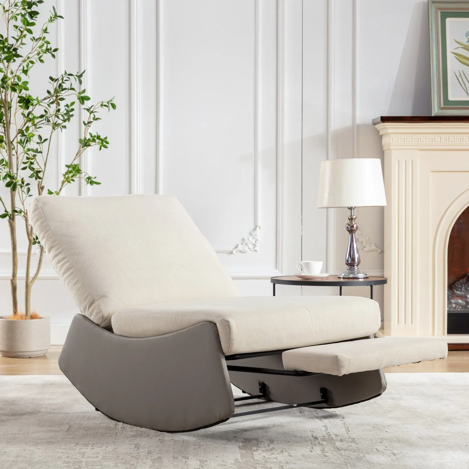 Stella Modern Rocking Chair Recliner - Gray Beige