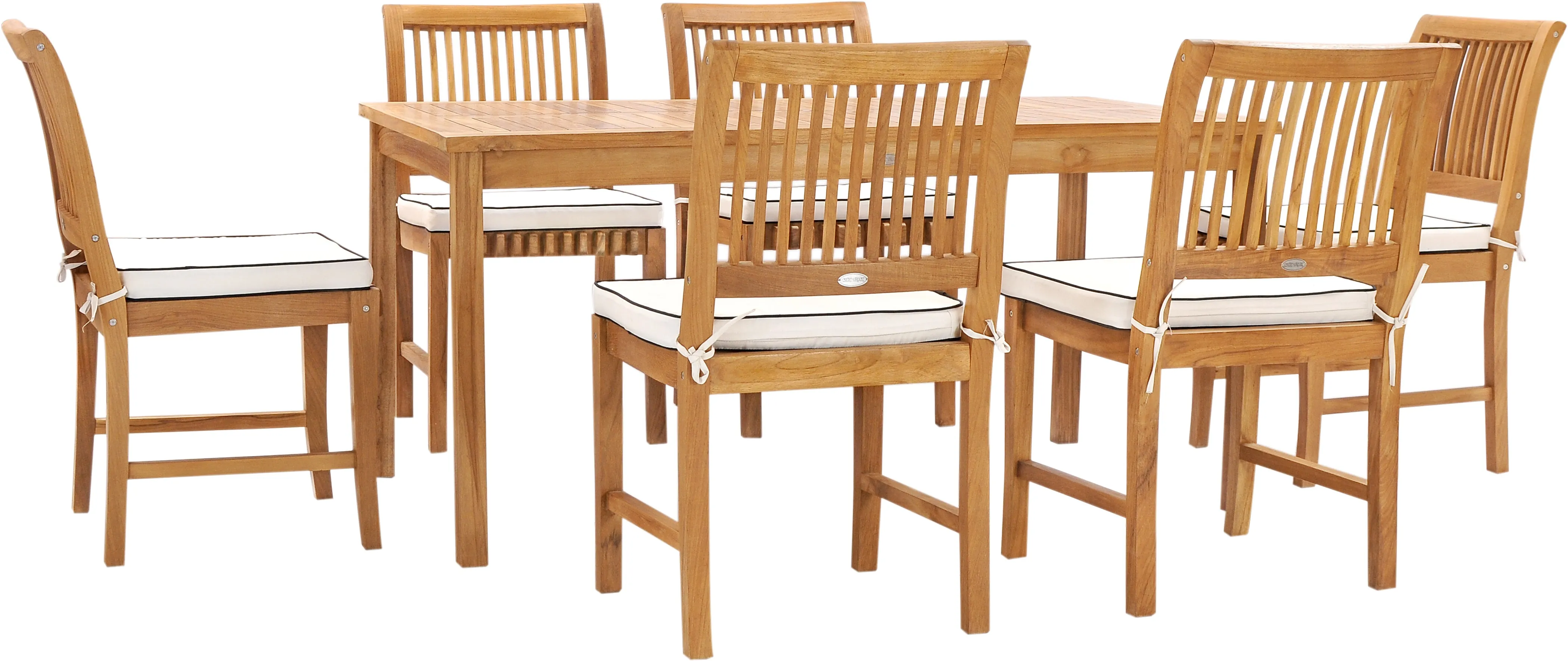 Teak Wood Bermuda Rectangular Patio Bistro Table, Dining Height (55", 63" and 71" sizes)