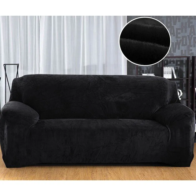 Thick Plush Fabric Sofa Cover Set