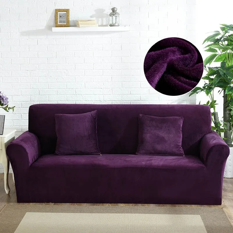 Thick Plush Fabric Sofa Cover Set