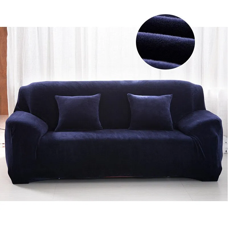 Thick Plush Fabric Sofa Cover Set