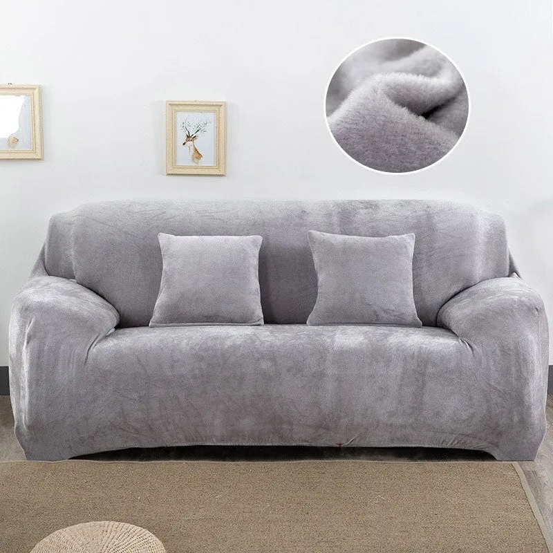 Thick Plush Fabric Sofa Cover Set