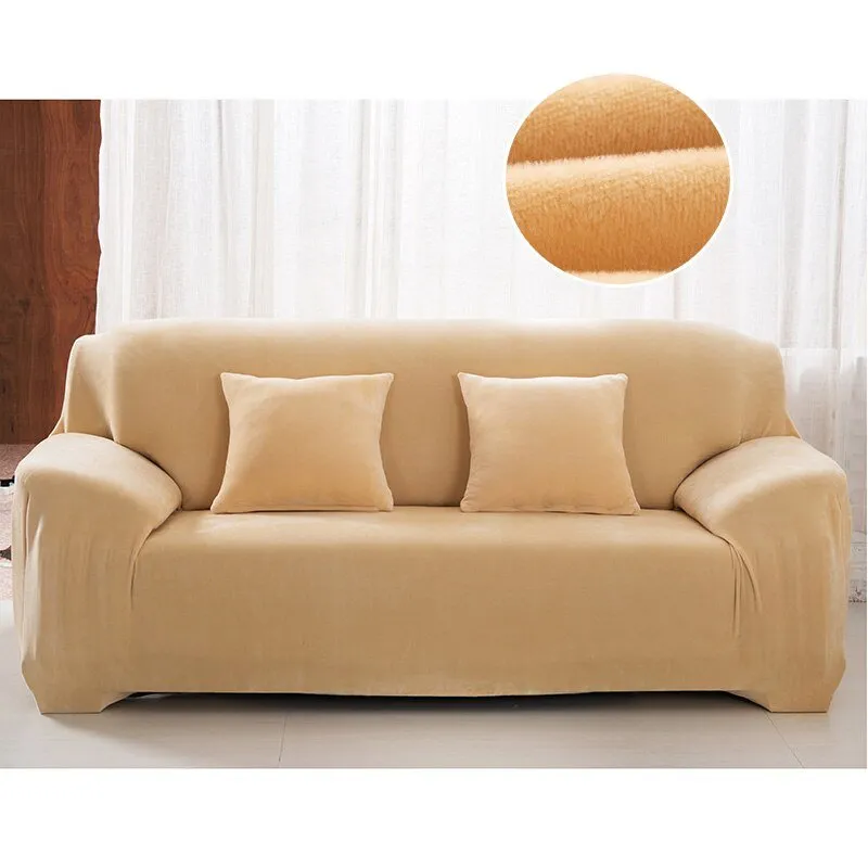 Thick Plush Fabric Sofa Cover Set