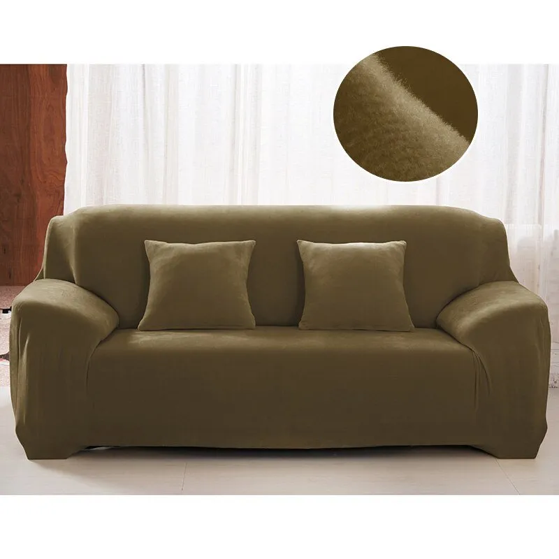 Thick Plush Fabric Sofa Cover Set