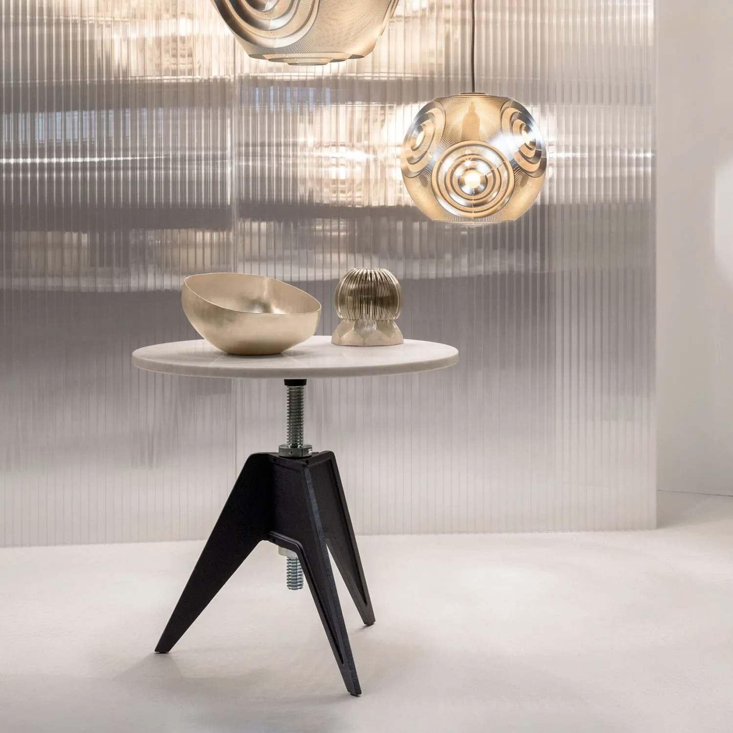 tom dixon | screw side table | white marble 60cm