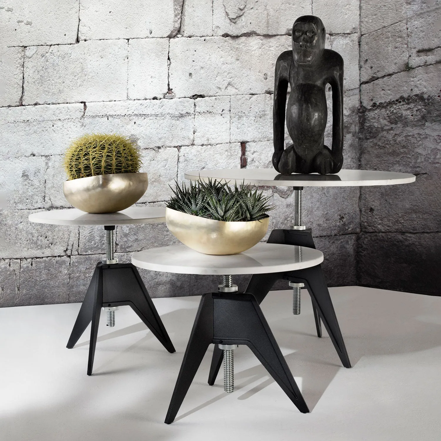 tom dixon | screw side table | white marble 60cm