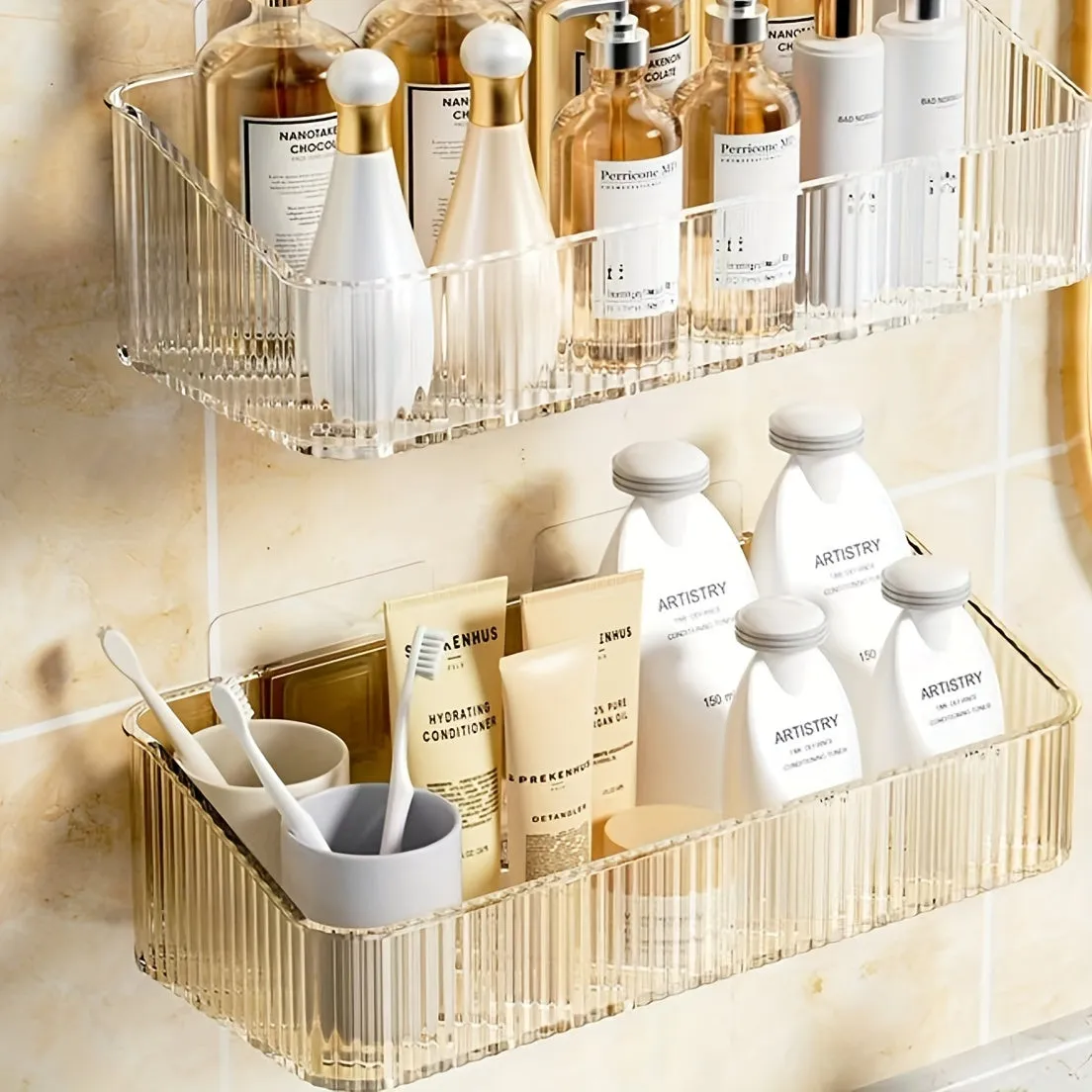 Transparent Shower Organizer Bathroom Storage Rack