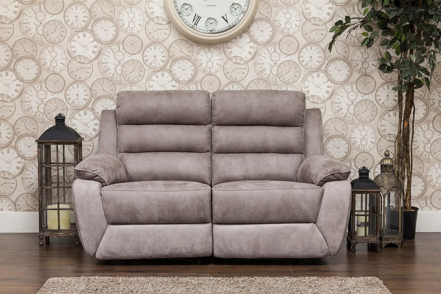 Urban Fabric Brown & Grey Reclining Sofa Range by Sofahouse