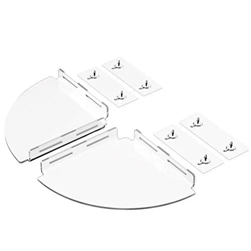 Vdomus Acrylic Bathroom Shelves 2 Pack Adhesive Floating Shower Corner Shelf