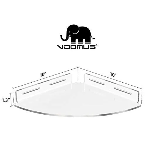 Vdomus Acrylic Bathroom Shelves 2 Pack Adhesive Floating Shower Corner Shelf