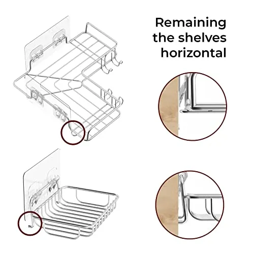 Vdomus Corner Shower Caddy Shelf No Drilling Bathroom Organizer 3 Pack