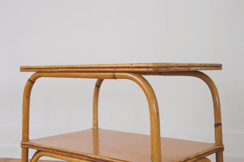 Vintage Bamboo Side Table