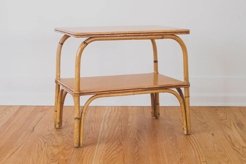 Vintage Bamboo Side Table