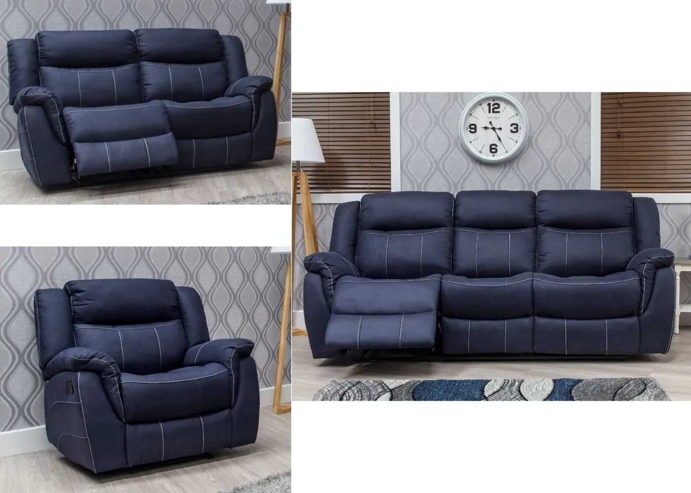 Walton Fabric Fully-Reclining Sofa Range by Sofa House