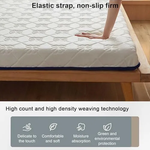 ZFHTAO Japanese Futon Floor Mattress Foldable Tatami Mattress, Roll Up Mattress Tatami Mat, Sleeping Pad for House Guest, Camping, Travel Twin Full Queen, White-Twin