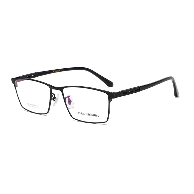 Zirosat Men's Full Rim Square Titanium Eyeglasses 71091