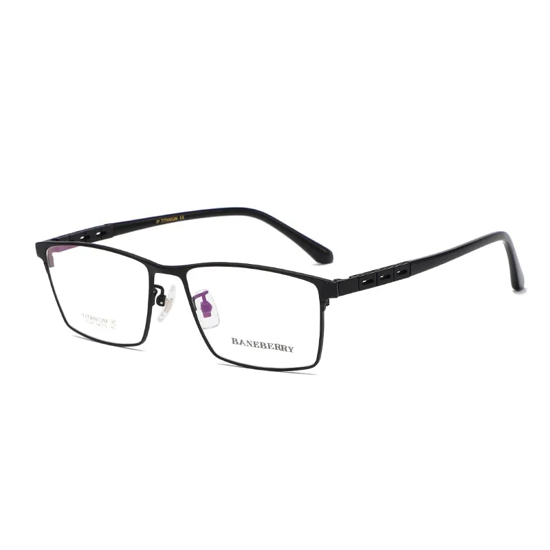 Zirosat Men's Full Rim Square Titanium Eyeglasses 71091