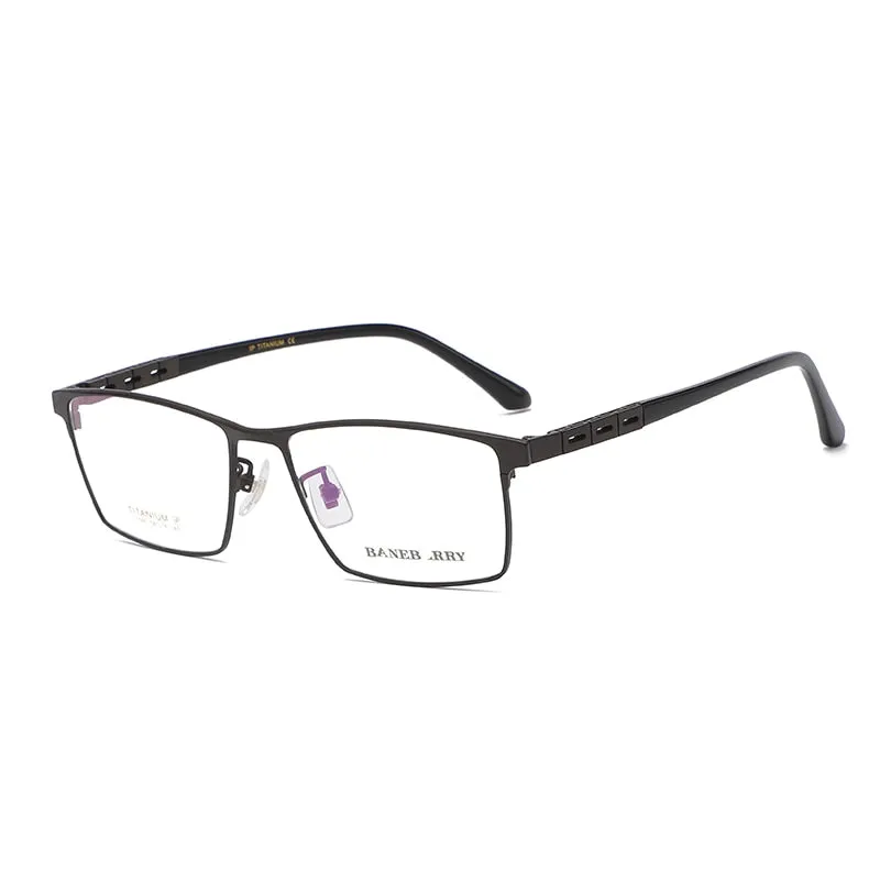 Zirosat Men's Full Rim Square Titanium Eyeglasses 71091